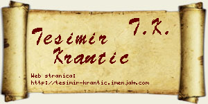 Tešimir Krantić vizit kartica
